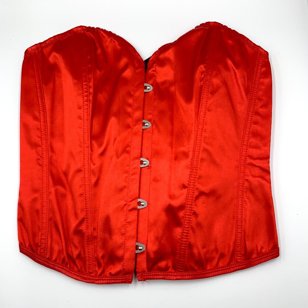 Valentines Red strapless corset/bustier top sweetheart neckline gothic coquette